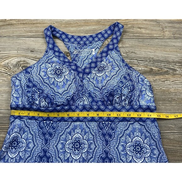 ZX Outdoor Lifestyle Dress Size S Athletic Dress V Neck Racerback Blue Paisley - Picture 9 of 14